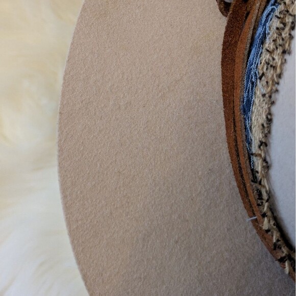 Brittoli Beige Tan Bullhide Leather Hat Montecarlo Hat Co L Large